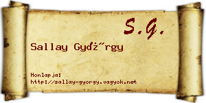 Sallay György névjegykártya