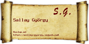 Sallay György névjegykártya
